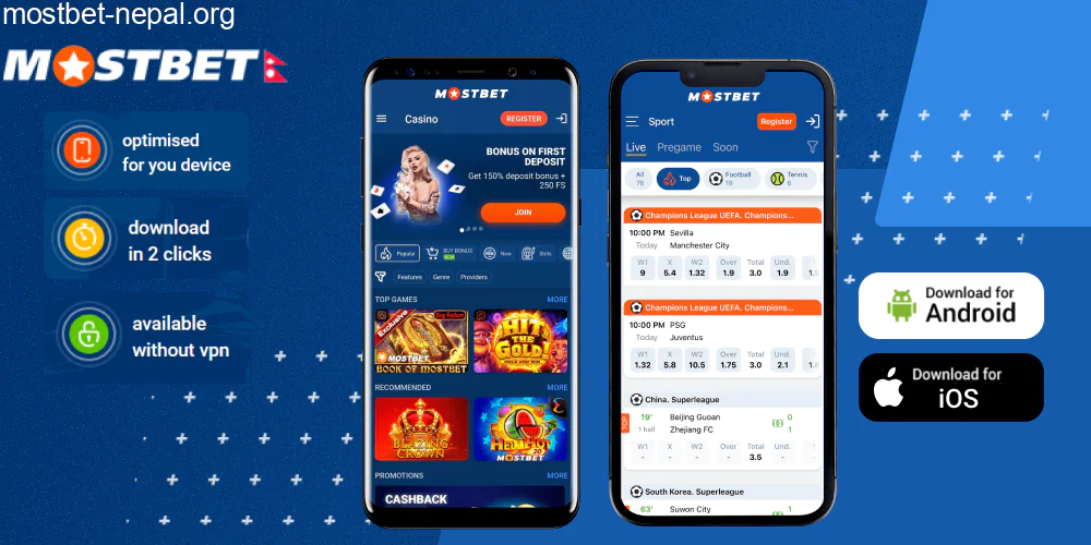 Mostbet app available for Android and iOS